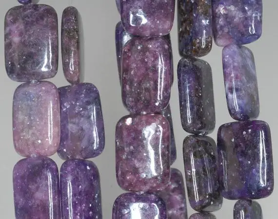 18x13mm Purple Lepidolite Gemstone Grade Aa Rectangle Beads 16 Inch Full Strand Bulk Lot 1,2,6,12 And 50 (90188301-665)
