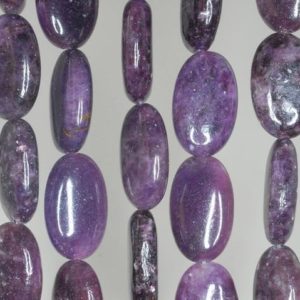 Shop Lepidolite Bead Shapes! 20X12mm Purple Lepidolite Gemstone Grade A Oval Beads 16 inch Full Strand BULK LOT 1,2,6,12 and 50 (90188254-661) | Natural genuine other-shape Lepidolite beads for beading and jewelry making.  #jewelry #beads #beadedjewelry #diyjewelry #jewelrymaking #beadstore #beading #affiliate #ad