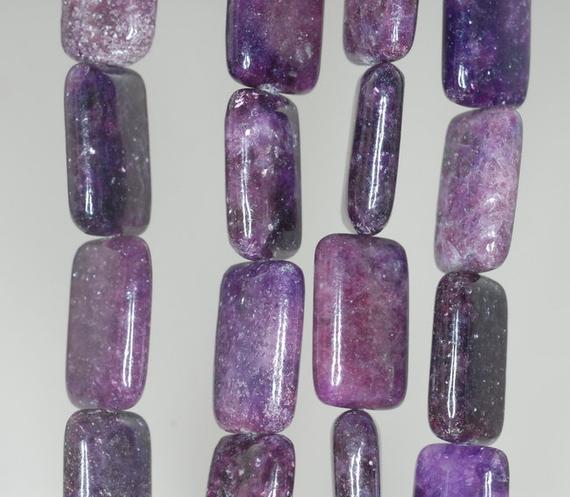 20x12mm Purple Lepidolite Gemstone Grade A Rectangle Beads 16 Inch Full Strand Bulk Lot 1,2,6,12 And 50 (90188278-666)
