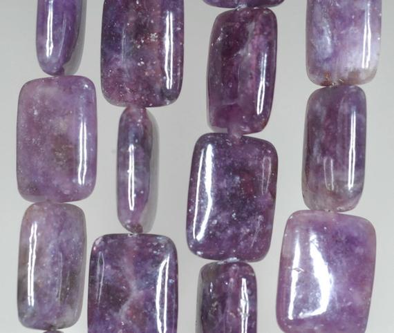 20x15mm Lavender Purple Lepidolite Gemstone Grade A Rectangle Beads 15.5 Inch Full Strand Bulk Lot 1,2,6,12 And 50 (90188277-667)