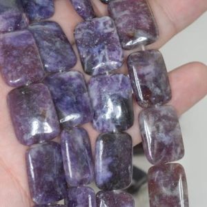 Shop Lepidolite Bead Shapes! 20X15mm Purple Lepidolite Gemstone Grade A Rectangle Beads 15.5 inch Full Strand BULK LOT 1,2,6,12 and 50 (90188274-667) | Natural genuine other-shape Lepidolite beads for beading and jewelry making.  #jewelry #beads #beadedjewelry #diyjewelry #jewelrymaking #beadstore #beading #affiliate #ad