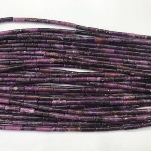 Shop Lepidolite Bead Shapes! Lepidolite 4x13mm Column Purple Dyed Gemstone Loose Tube Beads Grade AB 15 inch Jewelry Supply Bracelet Necklace Material Support Wholesale | Natural genuine other-shape Lepidolite beads for beading and jewelry making.  #jewelry #beads #beadedjewelry #diyjewelry #jewelrymaking #beadstore #beading #affiliate #ad