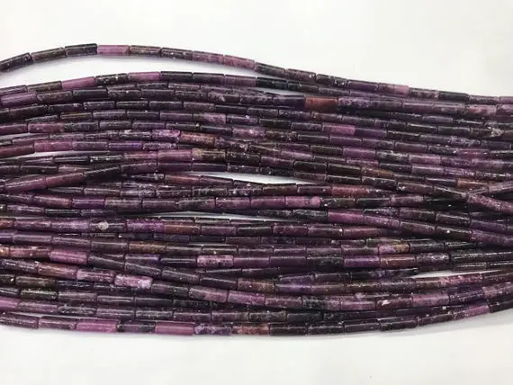 Lepidolite 4x13mm Column Purple Dyed Gemstone Loose Tube Beads Grade Ab 15 Inch Jewelry Supply Bracelet Necklace Material Support Wholesale