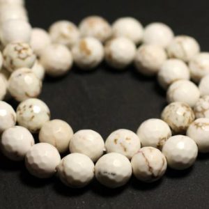 Shop Magnesite Beads! 10pc – Stone Beads – Magnesite Balls Faceted 8mm – 8741140015807 | Natural genuine faceted Magnesite beads for beading and jewelry making.  #jewelry #beads #beadedjewelry #diyjewelry #jewelrymaking #beadstore #beading #affiliate #ad