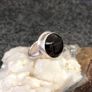 Shop Mahogany Obsidian Rings! Mahogany obsidian and sterling silver size 7 1/2 gemstone statement ring | Natural genuine Mahogany Obsidian rings, simple unique handcrafted gemstone rings. #rings #jewelry #shopping #gift #handmade #fashion #style #affiliate #ad