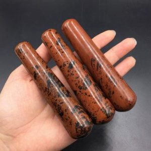 Mahogany Obsidian Massage Wand Smooth Polished Red Obsidian Crystal Wand Meditation Crystal Healing Tool Reiki MW | Natural genuine stones & crystals in various shapes & sizes. Buy raw cut, tumbled, or polished gemstones for making jewelry or crystal healing energy vibration raising reiki stones. #crystals #gemstones #crystalhealing #crystalsandgemstones #energyhealing #affiliate #ad