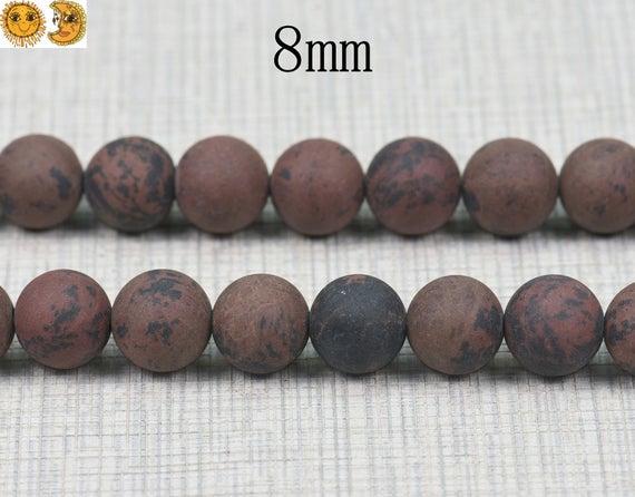 Mahogany Obsidian Matte Round Beads,mixedcolor,one Strand,15 Inch,6mm 8mm 10mm 12mm 14mm For Choice