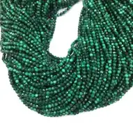 14 inch Long 2mm Malachite Faceted Beads Beadsforyourjewellery Good Quality Natural gemstone