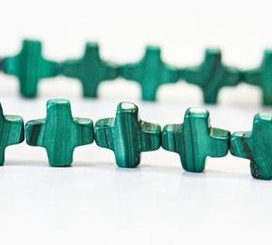 Shop Malachite Bead Shapes! M/ Malachite 10mm Cross Beads 16" strand Natural green gemstone beads For jewelry making | Natural genuine other-shape Malachite beads for beading and jewelry making.  #jewelry #beads #beadedjewelry #diyjewelry #jewelrymaking #beadstore #beading #affiliate #ad