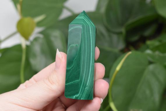 Malachite Point Self Standing All Natural Gemstone Tower