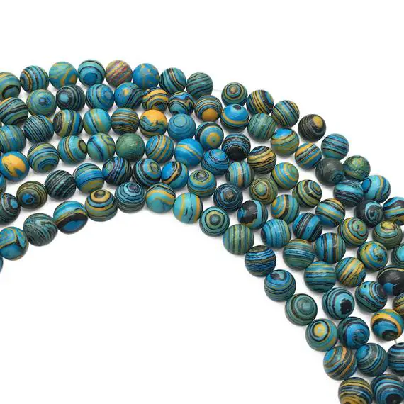 8mm Blue Malachite Beads, Round Gemstone Beads, Wholesale Beads