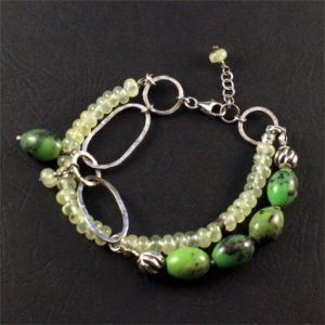 Shop Chrysoprase Bracelets! massive handcrafted link bracelet with chrysoprase,raw silver boho bracelet, hammered silver, multi stone bracelet, adjustable closure | Natural genuine Chrysoprase bracelets. Buy crystal jewelry, handmade handcrafted artisan jewelry for women.  Unique handmade gift ideas. #jewelry #beadedbracelets #beadedjewelry #gift #shopping #handmadejewelry #fashion #style #product #bracelets #affiliate #ad