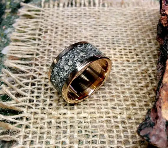 Mens Pyrite Ring Band. 2.5mm Thickness.8, 10, 12  13,  15mm Wide Choice. Copper, Aluminum,bronze, Titanium.