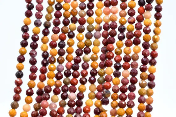 Genuine Natural Mookaite Loose Beads Faceted Round Shape 3mm 4mm 5mm