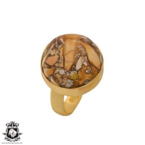 Shop Mookaite Jasper Rings! Size 6.5 – Size 8 Adjustable Brecciated Mookaite Energy Healing Ring • Meditation Crystal Ring • 24K Gold  Ring GPR704 | Natural genuine Mookaite Jasper rings, simple unique handcrafted gemstone rings. #rings #jewelry #shopping #gift #handmade #fashion #style #affiliate #ad