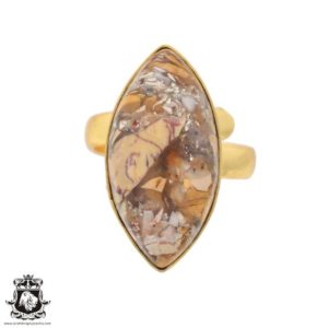 Shop Mookaite Jasper Rings! Size 8.5 – Size 10 Brecciated Mookaite Ring Meditation Ring 24K Gold Ring GPR705 | Natural genuine Mookaite Jasper rings, simple unique handcrafted gemstone rings. #rings #jewelry #shopping #gift #handmade #fashion #style #affiliate #ad
