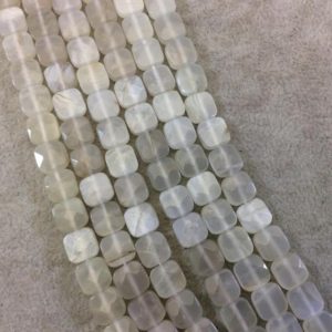 Shop Moonstone Faceted Beads! 8mm Faceted Natural White Moonstone Flat Square Shaped Beads with 1mm Holes – 15.5" Strand (Approx. 47 Beads) – High Quality Gemstone | Natural genuine faceted Moonstone beads for beading and jewelry making.  #jewelry #beads #beadedjewelry #diyjewelry #jewelrymaking #beadstore #beading #affiliate #ad
