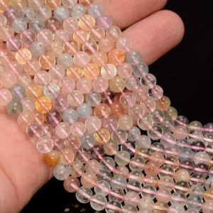 Shop Morganite Round Beads! 6mm Beryl Morganite Gemstone Grade AAA Multicolor Round Loose Beads 15.5 inch Full Strand LOT 1,2,6,12 and 50 (80005650-472) | Natural genuine round Morganite beads for beading and jewelry making.  #jewelry #beads #beadedjewelry #diyjewelry #jewelrymaking #beadstore #beading #affiliate #ad