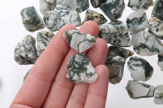 Raw Moss Agate Pieces, Rough Natural Moss Agate, Bulk Moss Agate Crystal, Raw Gemstones, Lmossagate001