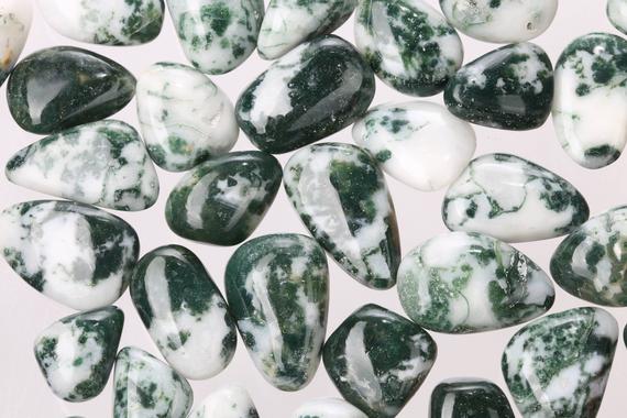 Hand Tumbled Raw Moss Agate Pieces, Tumbled Rough Moss Agate, Tumbled Moss Agate Crystal, Tumbledmossagate