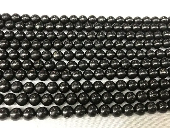 Natural Black Jet 4mm - 12mm Round Genuine Gemstone Loose Beads 15 Inch Jewelry Supply Bracelet Necklace Material Support Wholesale
