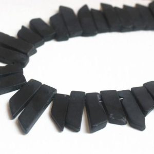 Natural Black onyx raw mineral drusy rock Slabs Slices matte Dagger gemstone beads ,15 inches | Natural genuine beads Gemstone beads for beading and jewelry making.  #jewelry #beads #beadedjewelry #diyjewelry #jewelrymaking #beadstore #beading #affiliate #ad