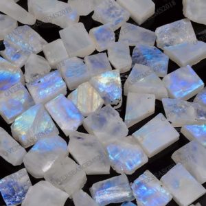 Shop Moonstone Stones & Crystals! Natural Blue Moonstone Raw Gemstone Lot, Rainbow Moonstone Loose Chips For Jewelry Making Supplies, Wholesale Moonstone Rough 12 To 20 mm | Natural genuine stones & crystals in various shapes & sizes. Buy raw cut, tumbled, or polished gemstones for making jewelry or crystal healing energy vibration raising reiki stones. #crystals #gemstones #crystalhealing #crystalsandgemstones #energyhealing #affiliate #ad