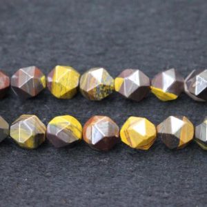 Natural Faceted Sunset Tiger Iron Beads,Sunset Tiger Iron Beads,6mm 8mm 10mm Star Cut Faceted Sunset Tiger Iron beads,one strand 15" | Natural genuine faceted Tiger Iron beads for beading and jewelry making.  #jewelry #beads #beadedjewelry #diyjewelry #jewelrymaking #beadstore #beading #affiliate #ad