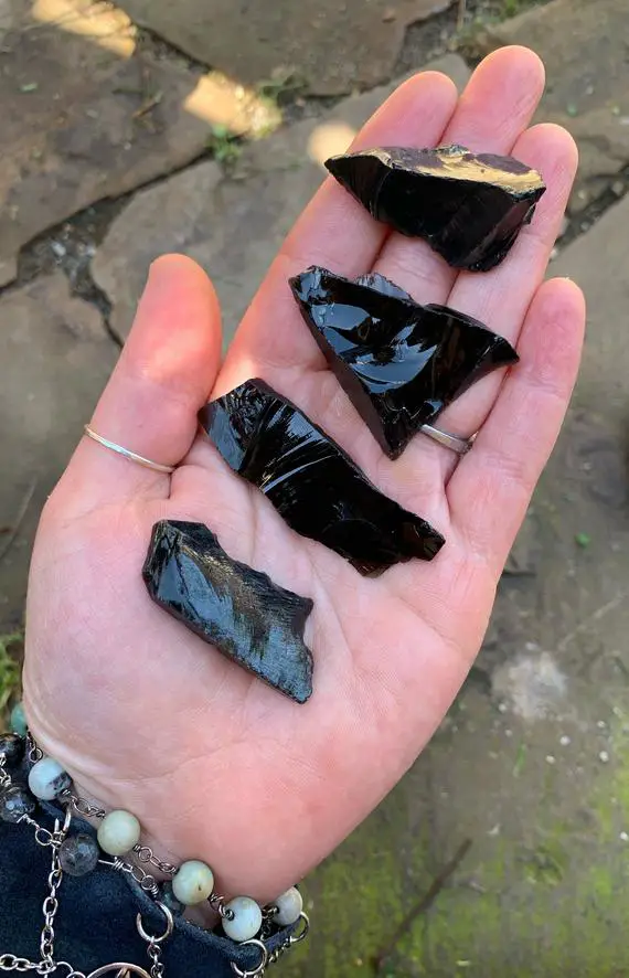 Natural Obsidian, Raw Obsidian Pieces, Warrior Stones,