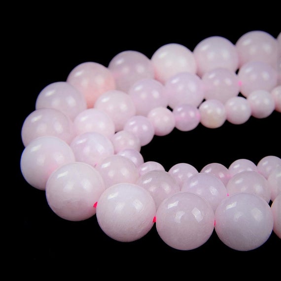 Natural Rare Pink Mangano Calcite Uv Reactive Gemstone Grade Aaa  Smooth 6mm 8mm 10mm Round Loose Beads (a214)