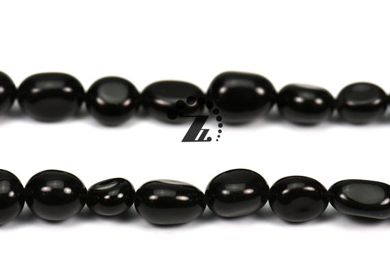Black Obsidian ,15" Full Strand Natural Black Obsidian Beads,pebble Nugget Beads,beautiful Beads, 5-8mm