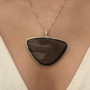 Shop Obsidian Pendants! Obsidian Pendant, Natural Obsidian, Triangle Pendant, Black Vintage Pendant, Unique Stone Pendant, Statement Pendant, Solid Silver Pendant | Natural genuine Obsidian pendants. Buy crystal jewelry, handmade handcrafted artisan jewelry for women.  Unique handmade gift ideas. #jewelry #beadedpendants #beadedjewelry #gift #shopping #handmadejewelry #fashion #style #product #pendants #affiliate #ad