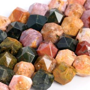 Shop Ocean Jasper Faceted Beads! Genuine Natural Ocean Jasper Loose Beads Star Cut Faceted Shape 5-6mm 7-8mm | Natural genuine faceted Ocean Jasper beads for beading and jewelry making.  #jewelry #beads #beadedjewelry #diyjewelry #jewelrymaking #beadstore #beading #affiliate #ad