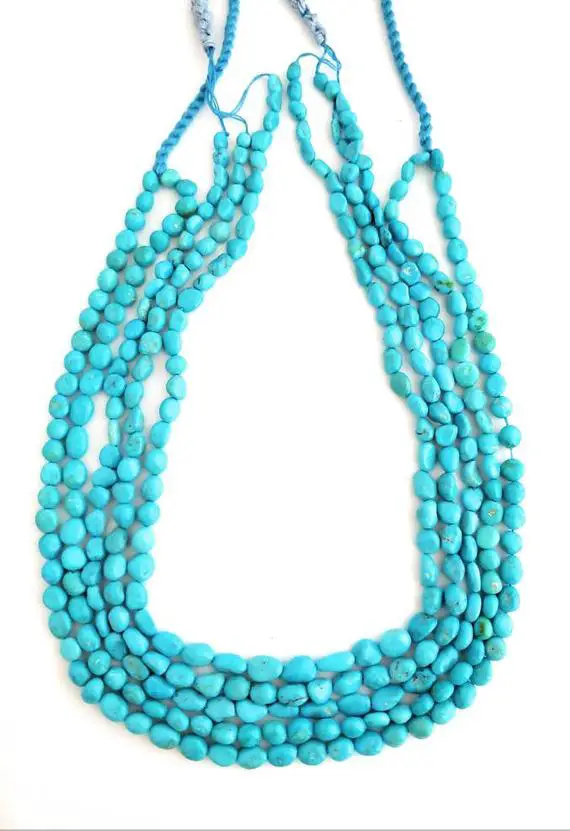 One Strand 100% Natural Sleeping Beauty Turquoise Beads 6-10mm