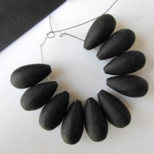 Shop Onyx Bead Shapes! Black Onyx Smooth Unpolished Raw Matte Finish Briolettes, Black Onyx Tear Drop Beads, 10 Pieces 10x19mm Approx., GDS1077 | Natural genuine other-shape Onyx beads for beading and jewelry making.  #jewelry #beads #beadedjewelry #diyjewelry #jewelrymaking #beadstore #beading #affiliate #ad
