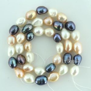 Shop Pearl Beads! 7-8mm Rice Pearl Beads,Natural Freshwater Pearl Beads,Loose Pearl Strand,Pearl For Jewelry Making,DIY Beads-41pcs-14.5 inches–MY002 | Natural genuine beads Pearl beads for beading and jewelry making.  #jewelry #beads #beadedjewelry #diyjewelry #jewelrymaking #beadstore #beading #affiliate #ad