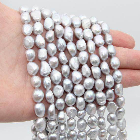 9~10mm Nugget Pearl Beads,freshwater Pearl,gray Luster Pearl Beads,loose Pearl,seed Pearl Beads,pearl Strand,natural Pearl Jewelry Beads.
