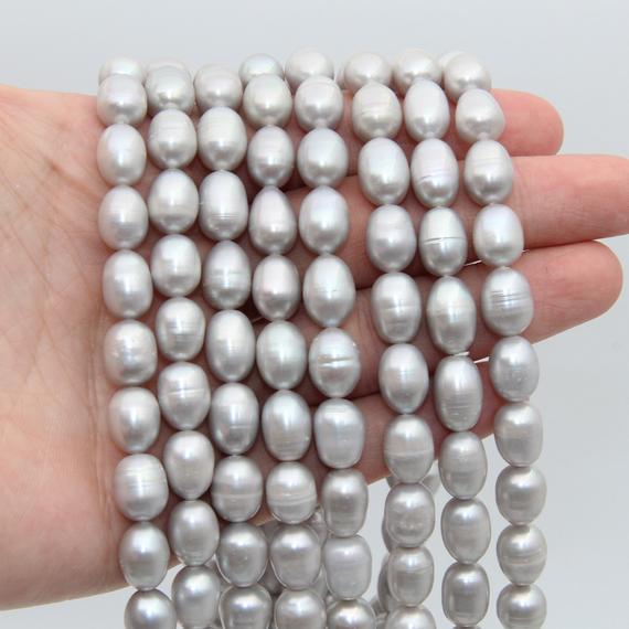 8~9mm Rice Pearl,egg Pearls Beads,gray Pearl,freshwater Pearl,seed Loose Pearl,pearl Strand,wedding Pearl,wholesale Pearl Beads Jewelry.