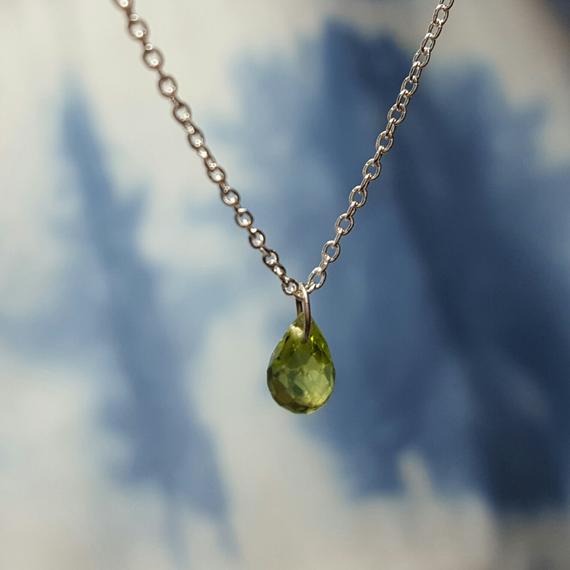 Peridot Necklace, Peridot Birthstone Necklaces For Women, August Birthstone Jewelry, Womens Gift For Her,  Genuine Peridot Jewelry Silver