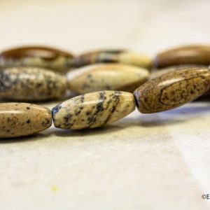 Shop Picture Jasper Bead Shapes! S/ Picture Jasper 5x12mm Rice beads 15" strand Natural Jasper gemstone beads for jewelry making | Natural genuine other-shape Picture Jasper beads for beading and jewelry making.  #jewelry #beads #beadedjewelry #diyjewelry #jewelrymaking #beadstore #beading #affiliate #ad