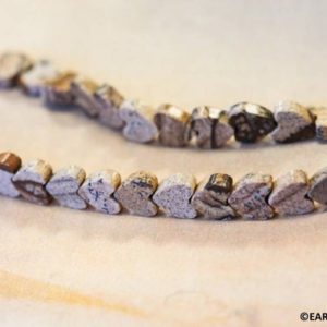 S/ Picture Jasper 7mm/ 6mm/ 4mm Flat Heart beads 16" strand Natural gemstone beads For jewelry making | Natural genuine other-shape Gemstone beads for beading and jewelry making.  #jewelry #beads #beadedjewelry #diyjewelry #jewelrymaking #beadstore #beading #affiliate #ad