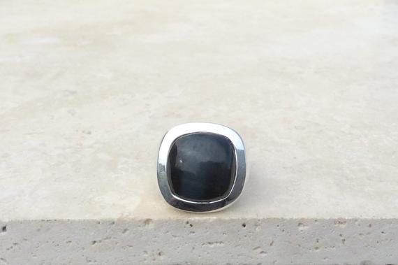 Men’s Pietersite Silver Ring, Silver Ring With Stone, Large Gemstone Silver Jewellery, Gift Idea For Husband