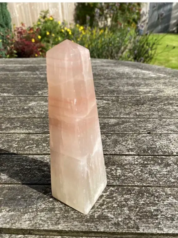 Pink Rose Calcite Tower Large 427g 14 Compassion / Cleansing / Love