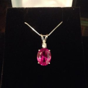 Shop Pink Sapphire Jewelry! BEAUTIFUL 3ct Oval Cut Bright Pink Sapphire Necklace Sterling Silver Pendant Jewelry Trends Trending Jewelry Gift Wife Fiancé Daughter Mom | Natural genuine Pink Sapphire jewelry. Buy crystal jewelry, handmade handcrafted artisan jewelry for women.  Unique handmade gift ideas. #jewelry #beadedjewelry #beadedjewelry #gift #shopping #handmadejewelry #fashion #style #product #jewelry #affiliate #ad