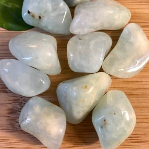 Shop Prehnite Stones & Crystals! Tumbled Prehnite Stone Gift Bag | Natural genuine stones & crystals in various shapes & sizes. Buy raw cut, tumbled, or polished gemstones for making jewelry or crystal healing energy vibration raising reiki stones. #crystals #gemstones #crystalhealing #crystalsandgemstones #energyhealing #affiliate #ad