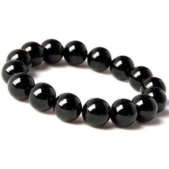 Black Tourmaline Bracelet || Psychic Protection Energy Bracelet || 6mm -8mm - 10mm