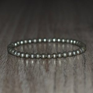 4mm Pyrite Bracelet, Healing Bracelet, Protection Bracelet, Chakra Bracelet, Mens Bracelet, Bracelets for Women, Pyrite Jewelry | Natural genuine Gemstone bracelets. Buy handcrafted artisan men's jewelry, gifts for men.  Unique handmade mens fashion accessories. #jewelry #beadedbracelets #beadedjewelry #shopping #gift #handmadejewelry #bracelets #affiliate #ad