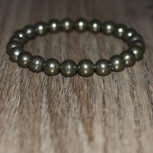 Pyrite Bracelet, Healing Bracelet, Protection Bracelet, Chakra Bracelet, Mens Bracelet, Bracelets for Women, Anxiety Relief Anxiety | Natural genuine Pyrite bracelets. Buy handcrafted artisan men's jewelry, gifts for men.  Unique handmade mens fashion accessories. #jewelry #beadedbracelets #beadedjewelry #shopping #gift #handmadejewelry #bracelets #affiliate #ad