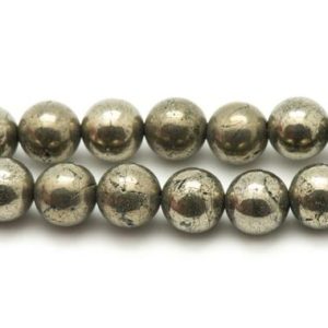 Shop Pyrite Bead Shapes! Wire 46pc – stone beads – Pyrite balls 8 mm approx 39cm | Natural genuine other-shape Pyrite beads for beading and jewelry making.  #jewelry #beads #beadedjewelry #diyjewelry #jewelrymaking #beadstore #beading #affiliate #ad