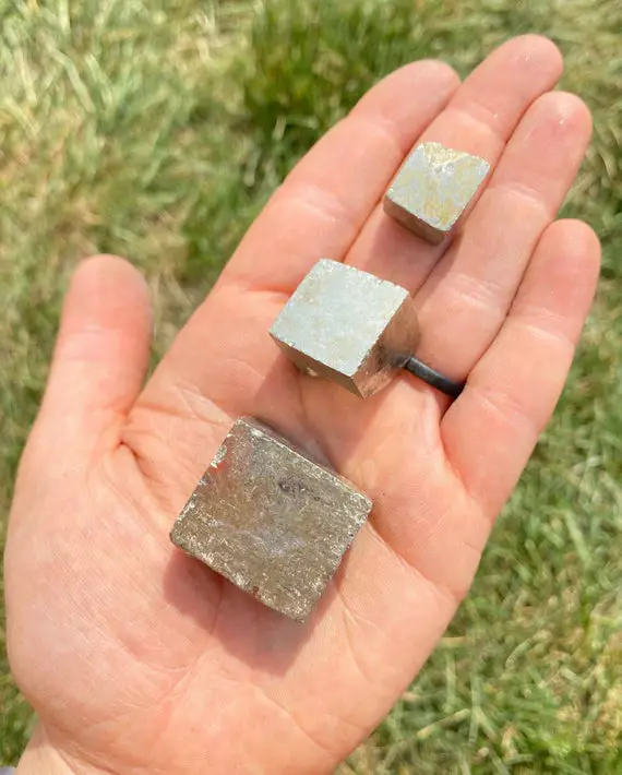 Raw Pyrite Cube - Rough Pyrite - Grade B - Sizes .5" - 1.5" - Raw Pyrite Stone - Raw Peruvian Pyrite Cube - Natural Pyrite Cube From Peru